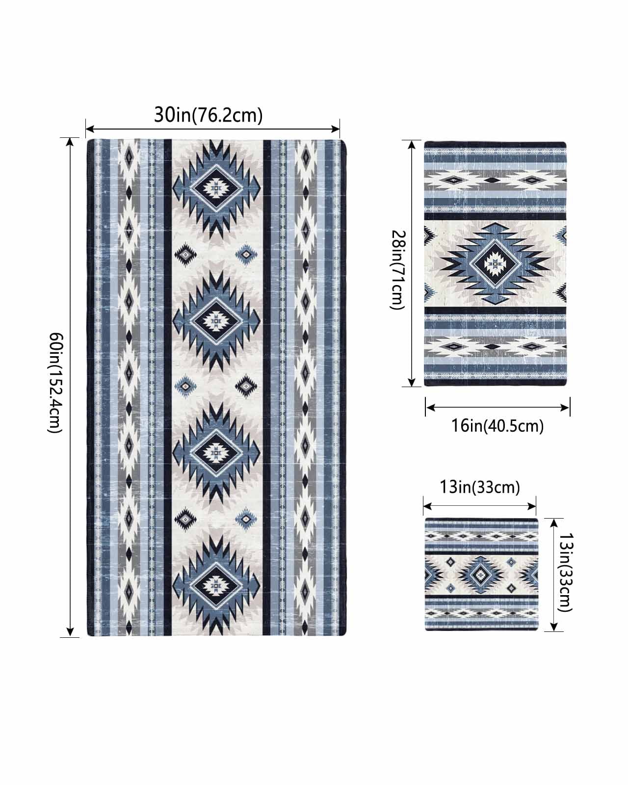Blue Boho Bath Towels for Bathroom Set,Luxury Microfiber Towels Gifts for Women,Quick Dry Beach Kitchen Hand Hair Face Towel and Dish Washcloth,Southwestern Ethnic Aztec Retro Geometric Towels+Set