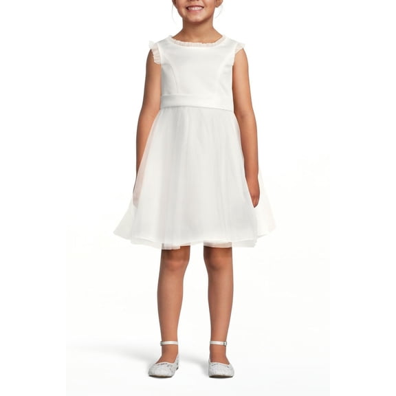 David’s Bridal, The Edit by DB Studio Girls’ Tank Flower Girl Dress, Tulle and Satin