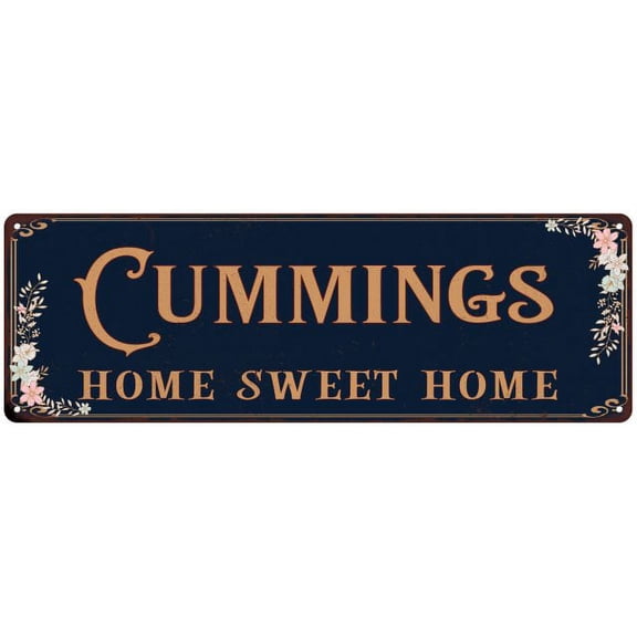 CUMMINGS Home Sweet Home Victorian Gift 6x18 Metal Sign 206180046873