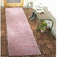 thumbnail image 2 of SAFAVIEH Courtyard Josiah Floral Medallion Indoor/Outdoor Runner, 2'3" x 8', Light Grey/Fuchsia, 2 of 11