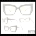 thumbnail image 2 of Womens Oversized Thick Squared Cat Eye Clear Lens Fashion Eyeglasses White, 2 of 8