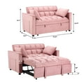 thumbnail image 7 of Bonzy Home 55 Inch Convertible Sofa Bed Adjustable Backrest Versatile Velvet Sofa Pull out Bed for Living Room, Dreamy Pink, 7 of 7