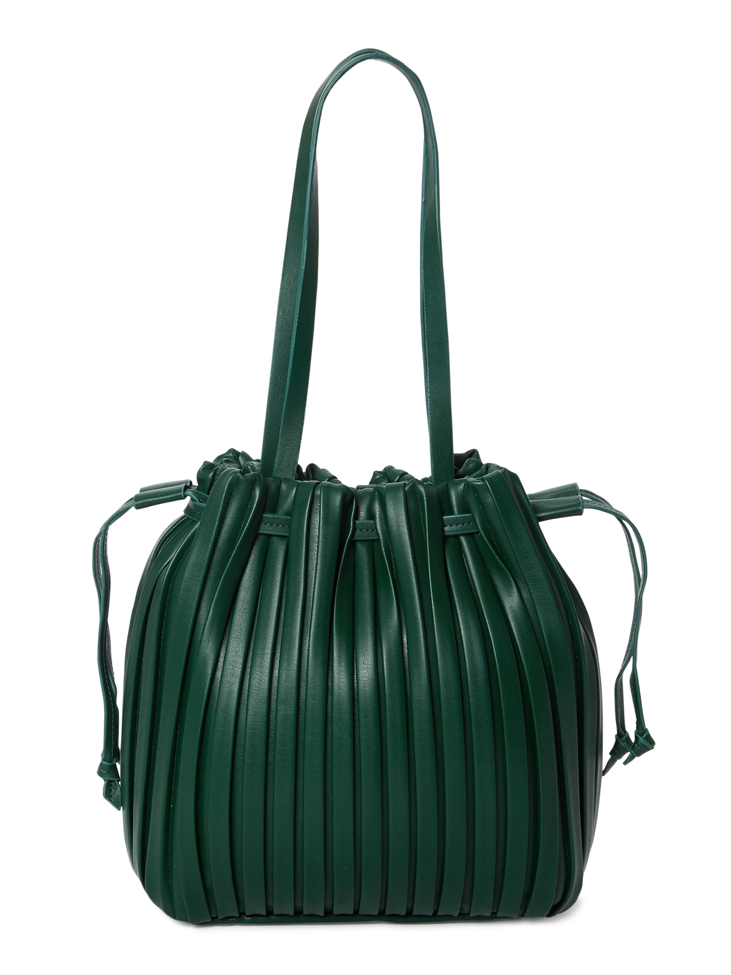 Time & Tru Women's Pleated Bucket Handbag 