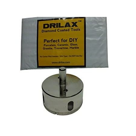 Drilax Diamond Drill Bit Large 2-3/8 inch  Size Hole Saw For Glass, Marble, Granite, Ceramic Porcelain Tiles, Quartz, Fish Tank, Stones, Rocks DIY