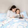 thumbnail image 4 of Feelyou Cartoon Dinosaur Letter A Print Twin Bedding Sets for Boys Girls, Cute Animal Bedding Comforter Set, Blue, Colorful Stars Reversible, 7-Piece, 4 of 7