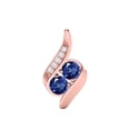 thumbnail image 6 of MauliJewels 1 Ct Antique Two Stone Diamond Pendant Necklace for Women in 10K Gold with 18" Silver Chain | Lab Created Sapphire & Lab Grown White Diamond Engagement Jewelry, 6 of 7
