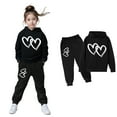 thumbnail image 5 of Kids Kids Sweatsuit Set for Girls,2 Piece Long Sleeve Black Sweatshirt Leggings Pants Winter Clothes Girl Sets 5-6 Years Cute&nbsp;Boys Girls&nbsp;Clothing, 5 of 6