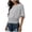 Gris, variante sur T-shirt Décontracté Surdimensionné à Manches Courtes Col Rond Smocké Couleur Unie Coupe Ample