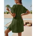 thumbnail image 4 of Bathing Suit Cover Ups for Women Elegant Solid Color V-Neck Swimsuit Cover Up Wrap Waist Beach Swimwear Coverup Shermie, 4 of 6