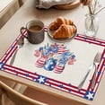 thumbnail image 3 of Independence Day Placemats Set of 1, Blue Floral Leaf Bottles Star Red Strips Non-Slip Place Mats Washable Table Mats for Kitchen Dining Table Decorations Indoor/Outdoor, 3 of 9