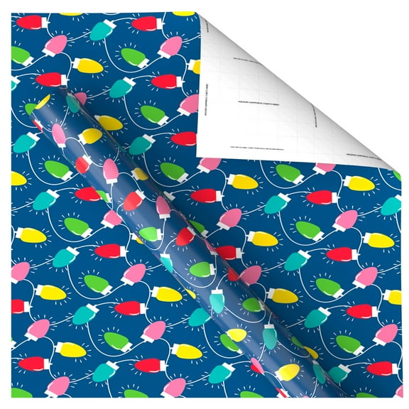 Multicolor Christmas String Lights Wrapping Paper, 30 sq ft, by Holiday Time