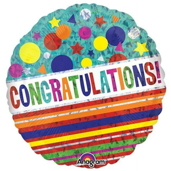 burton & burton congratulations holographic foil/mylar balloon