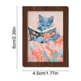 thumbnail image 3 of Roiihwy 6 Styles Reading Cats Mini Framed Wall Art Decor, Colorful Floral Print Small Wooden Picture Frame, 2.4x1.8x0.4in Multicolor, 3 of 6
