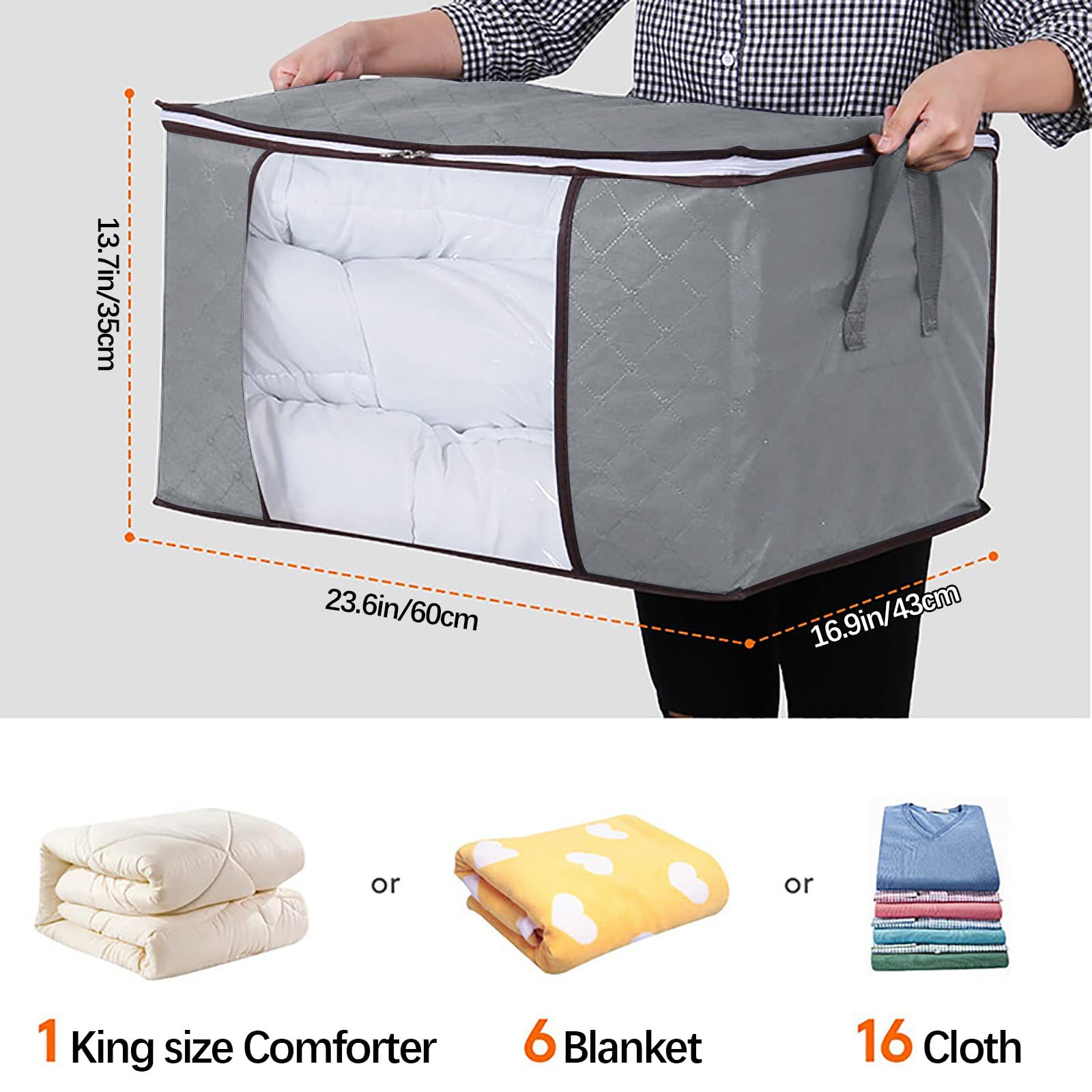 Overmonup 39x59 Inches Durable Giant Storage Bag Perfect for  Dustproof,Moistureproof,Trunk,Blanket, Chairs, Baggage,Suitcases etc.(set  of 10)