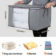 90L Large Storage Bags, 1 Pack Clothe Storage Bins Foldable Closet Organizer Storage Containers With Handles Thick Fabric For Clothing, Blanket, Comforters