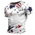 thumbnail image 4 of Big & Tall Patriotic Tshirts Short Sleeve Summer Stars Crewneck July 4th Graphic Tees Independence Day Light Blue, M, 4 of 5