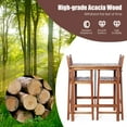 Costway 3PCS High Top Outdoor Furniture Set, Acacia Wood Bar Height