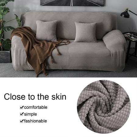 Sofa Throw Covers Zerone 1-4 Seat Comfortable Sofa Couch Cover Fleece Thick Knitting Slipcover Chair Throw Mat Furniture Protector,Sofa Cover ()
