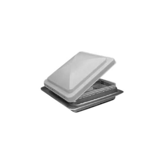 14 in. 12V White Lid Galvanized Universal Vent, Collar & 90092 Garnish IB