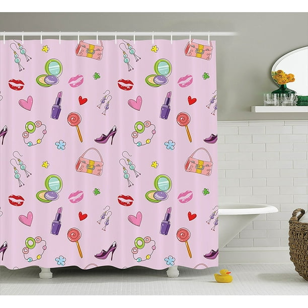 Teen Girls Decor Shower Curtain Set By , Cute Girlish ...
