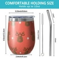 thumbnail image 5 of Christmas 12oz Stainless Steel Insulated Wine Tumbler with Lid and Straw – Double Wall Vacuum Mug for Hot & Cold Drinks, 304 Steel Interior, Sweat-Free Design, 5 of 5