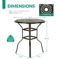 thumbnail image 4 of VIVIJASON 35.2" Patio Height Bar Table, All-Weather Cast Aluminum Bar Bistro Table Outdoor Patio Round Dining Table with Umbrella Hole for Balcony, Lawn, Garden, Backyard, Antique Bronze, 4 of 7