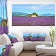 thumbnail image 1 of Old House and Tree in Lavender Field - Oversized Landscape Wall Art Print, 1 of 3