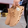 thumbnail image 4 of EKRBXA Knit No-Tie Sneakers, Lightweight Breathable Mesh Running Shoes, Non-Slip Comfort Casual Trainers with Wave Hollow Sole for Gym & Everyday Wear, 4 of 5