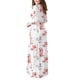 thumbnail image 2 of Vestido largo con estampado floral, manga larga, cuello redondo, cintura fruncida, vestido de mujer con bolsillos laterales, 2 of 5