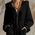 thumbnail image 4 of QQZ Wide Leg Hooded Jumpsuit For Women, Zip Front Elastic Waist Corduroy Casual Jumpsuit For Loungewear Vacation Daily Wear, 4 of 7