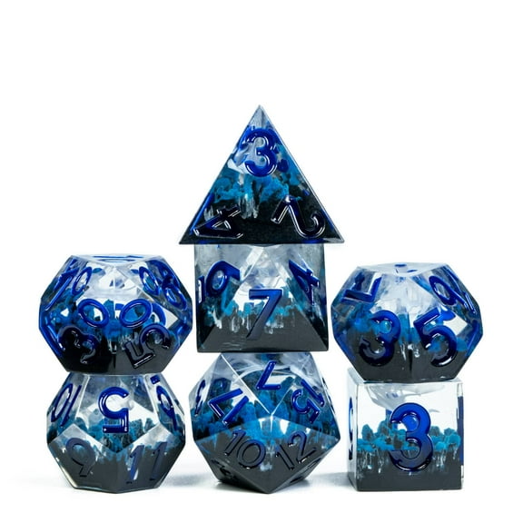 Cusdie Sharp Edges Dice DND, 7 PCs D&D Dice, Handcrafted Polyhedral Dice Set, for Role Playing Game MTG Pathfinder ( Four Seasons- Summer )