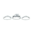 thumbnail image 3 of Simulated Cubic Zirconia Size-5 Three Piece Infinity Shank Cushion Cut Art Deco Halo Engagement Ring 925 Sterling Silver, 3 of 7