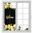 thumbnail image 2 of Yellow Lemons Window Privacy Film, Summer Fruits Leaves Botanical Black Static Cling UV Sun Blocking Tint Film Heat Control Windows Films for Bedroom Bathroom, Window Stickers 23.6"x59", 2 of 8