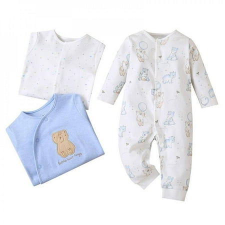 

Clearance Sale 3Pcs nfant Baby Boy Cartoon Print Long Sleeve tousers Bodysuit Set born Casual Romper Clothes 0-18M
