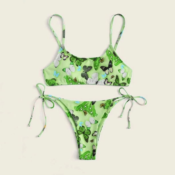 Bikini con estilo para mujer con almohadilla en el pecho sin soporte de acero Correa cómoda Traje de baño dividido Conjunto de dos piezas para la playa OAVQHLG3B Store lin121212