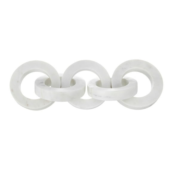 A&B Home Marble Decorative 5 Link Chain Sculpture, Tabletop Home Decor, 18" x 4"