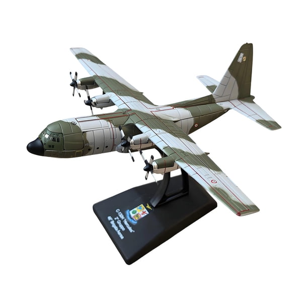 Maqueta de Avión de Transporte C-130H a Escala 1:250 con Soporte de Exhibición. Adorno de Avión de de Simulación para Decoración de Dormitorio
