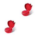 thumbnail image 3 of Qarigey Caja porta joyas con lazo, caja de embalaje portátil para el hogar, organizador de joyas de boda, contenedor en forma de bola, anillo rojo Anillo rojo 2piezas Qarigey CBP185407, 3 of 6