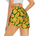thumbnail image 3 of Fotbe Orange Lemon Womens High Waist Running Shorts Athletic Workout Quick Dry Shorts for Women with Pockets Gym Yoga Summer Shorts-Large, 3 of 9