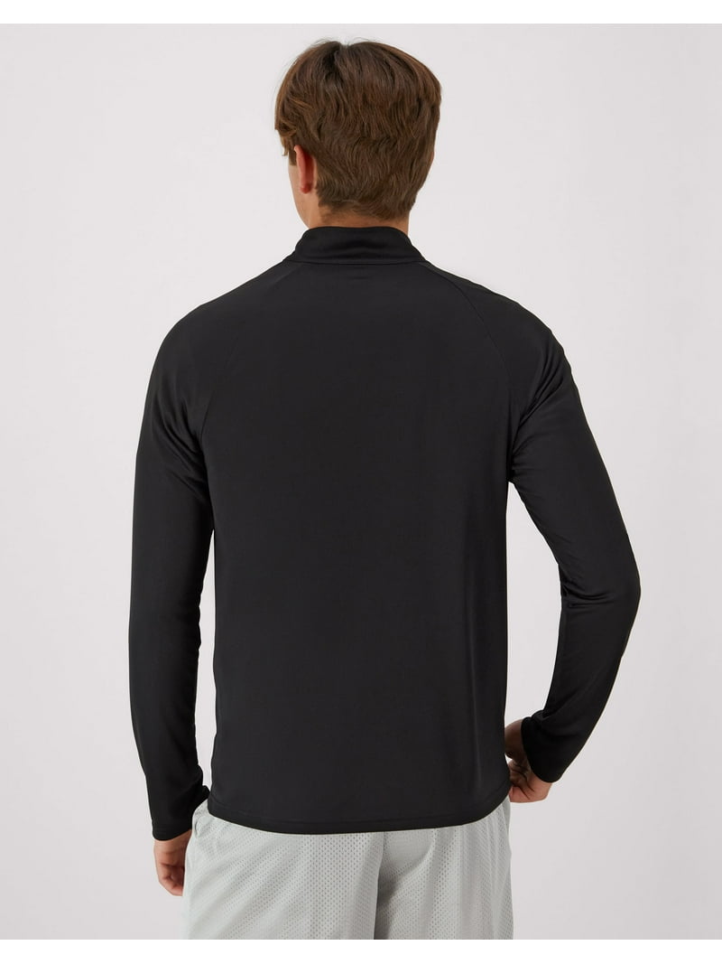 Hanes Cool DRI Men's Quarter Zip Pullover Black S - Walmart.com