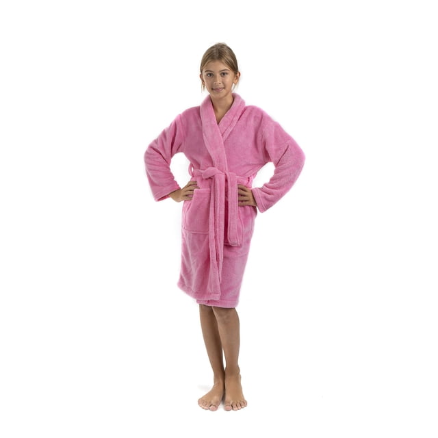Bata infantil BC BARE COTTON rosa de microfibra y polar, talla pequeña