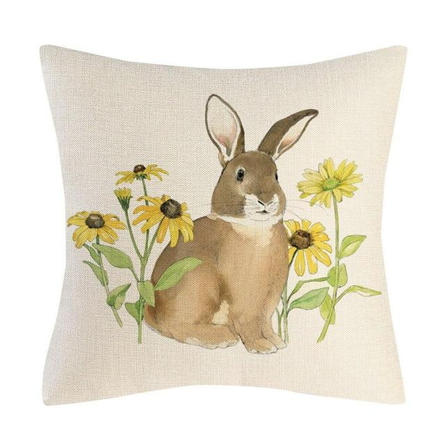Rabbit Easter Day Pillow Cover Sofa Cover Cushion Cover Custom Home Decoration Body Pillowcase Silk