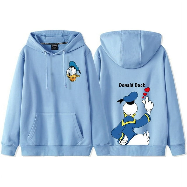 Anime Dessin Animé Disney Donald Duck Daisy Duck Chandail à Capuchon pour Couple Chandail d'Hiver pour Femmes