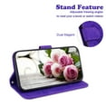 thumbnail image 3 of Decase for Motorola MOTO G Stylus 5G (2022) 6.8 inch Wallet case,Magnetic PU Leather Case Sun Flower Pattern Embossed Purse Kickstand Flip Cover With Card Holders Wrist Strap, Purple, 3 of 7