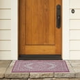 thumbnail image 6 of SAFAVIEH Courtyard Avi Traditional Indoor/Outdoor Area Rug, 4' x 5'7", Light Grey/Fuchsia, 6 of 13