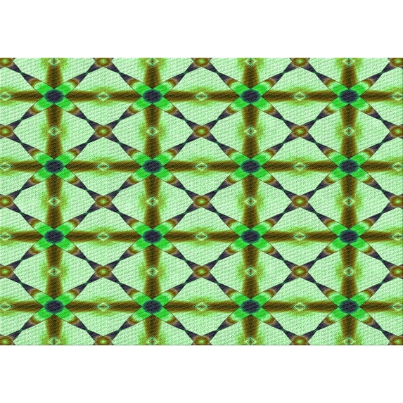 Ahgly Company Machine Washable Indoor Rectangle Transitional Fern Green Area Rugs, 8' x 10'