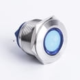 thumbnail image 4 of 19mm 12V Luz indicadora de prueba de agua LED Coche Camión Lámpara de señal de tablero LED ~ Forma plana azul Sharpla Luz del piloto del metal 12V, 4 of 8