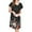 Black_Floral, variant on Women Nightgows Short Sleeve House Dress Floral Print Sleepshirt with Pocket Sleepwear