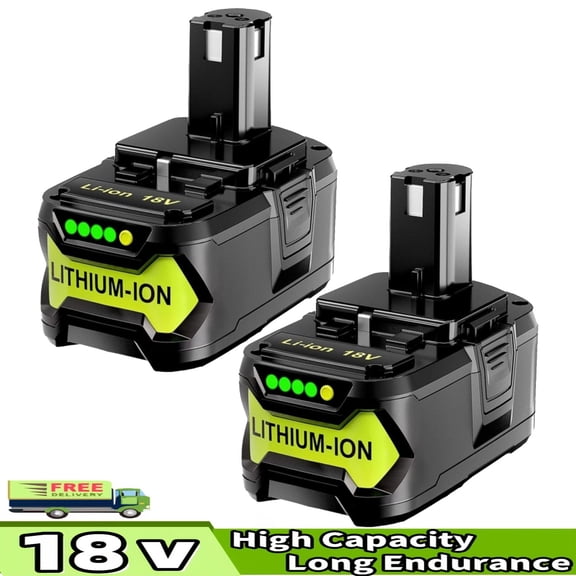 2-Pack 8000mAh Replacement for Ryobi 18V Battery P108 Lithium ion ONE   18-Volt Batteries P104 P105 P102 P103 P122 P109