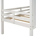 thumbnail image 4 of Elitezip Low Loft House Bed Twin Size for & Teens Bedroom, Pine Wood Bed Frame With Ladder Window Roof Design, Storage Under Bed, 250 Lbs Weight Capacity, No Box Spring Needed, White, 4 of 7
